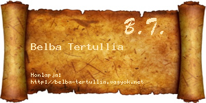Belba Tertullia névjegykártya